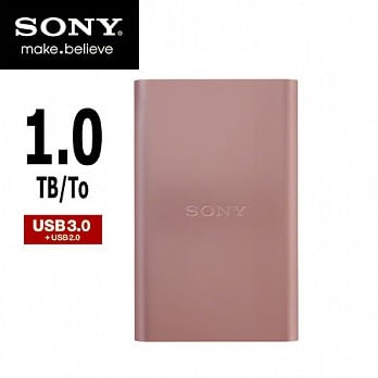 SONY 髮絲紋 1TB USB3.0 2.5吋行動硬碟 HD-E1 (粉色)粉色