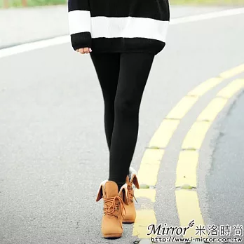 【Mirror米洛時尚】顯瘦保暖高質感刷毛褲襪 MIT台灣製造FREE黑色