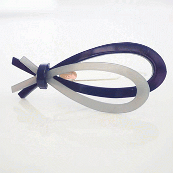 【Emmaroi 髮飾】甜美緞帶蝴蝶結髮夾(寶藍色)