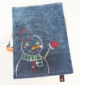 雪人書衣跟您溫暖招手-丹寧藍紋