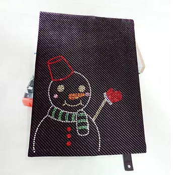 雪人書衣跟您溫暖招手-咖啡紫紋