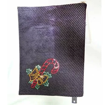 聖誕甜甜拐杖書衣-咖啡紫紋