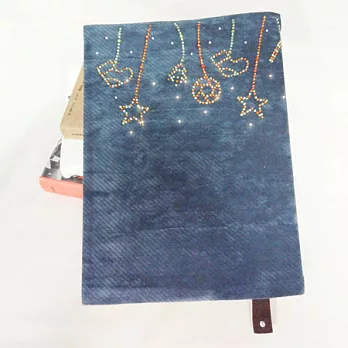 繽紛聖誕書衣-丹寧藍紋