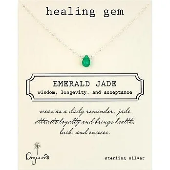 【Dogeared】美國品牌Healing Gem祈願誕生石925純銀項鍊~翡翠玉石925純銀 16英吋