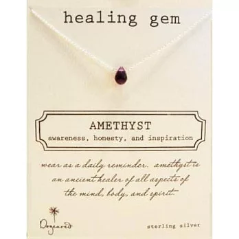 【Dogeared】美國品牌Healing Gem祈願誕生石925純銀項鍊~紫水晶925純銀 16英吋