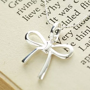 ECO安珂【E9-075】甜美印象 緞帶感蝴蝶結 925純銀鍊