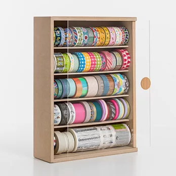 抽蓋式木質紙膠帶收納盒_膠帶上的小女孩款