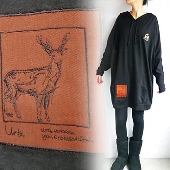 :Urb.【70’s 拍立得】連帽飛鼠長版衣 /FREE