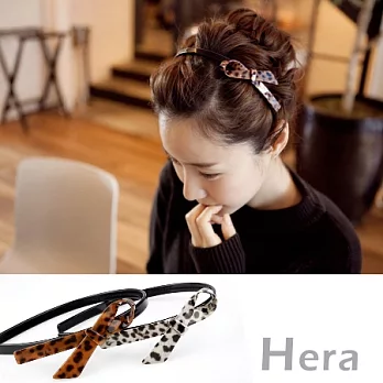 【Hera】戀戀豹紋 經典蝴蝶結造型髮箍(白底豹紋)