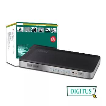 曜兆DIGITUS HDMI 四入二出切換器(付遙控器)黑銀雙色