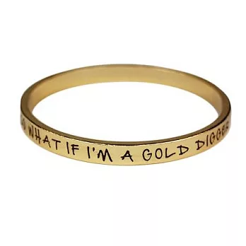 【Ettika】美國品牌~廢話文字手環金色So What if I’m a Gold Digger 鑲K金