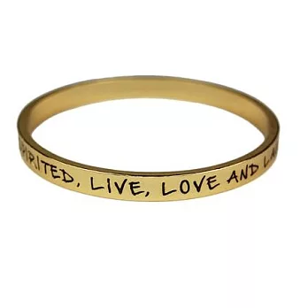 【Ettika】美國品牌~廢話文字手環金色Be Free Spirited, Live, Love and Laugh 鑲K金