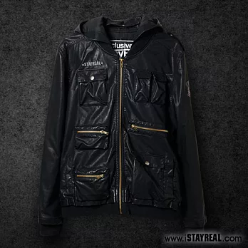 STAYREAL 黑暗騎士皮外套 - 紅標合身版XS黑色