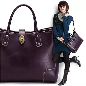 【LUKA】「Life.簡約」真皮包紫羅蘭