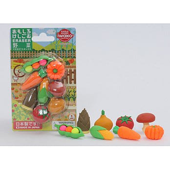 【iwako】NO PVC 環保造型橡皮擦 紙版裝(蔬菜系列)