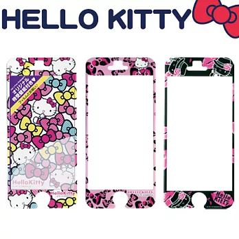 Hello Kitty日製 iPhone5 無氣泡螢幕保護貼蝴蝶結躲貓貓(iP5-SF2KT)
