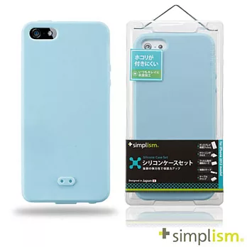 Simplism iPhone5 矽膠保護殼+保護貼水藍