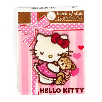 SANRIO HELLO KITTY刺繡貼布(粉)