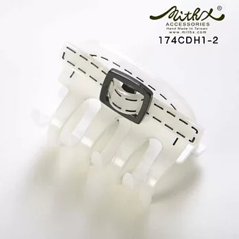 【MITHX】黑白簡單 解扣系列,個性縫線結,箱型夾白色