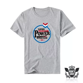 【男人幫 】T0841*【POWER老牌文字圖騰短袖T恤】L灰色