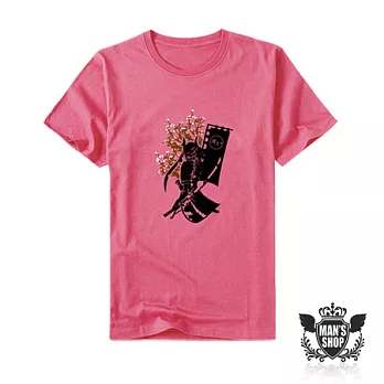 【男人幫 】T0853*經SGS商品合核【植絨復古質感沙場戰士短袖T恤】日系竹節布料L玫紅色