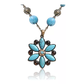 Enya★渡假風花朵串珠項鍊 長鍊/波西米亞風 民族風