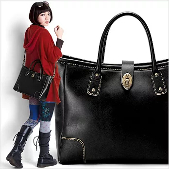 【LUKA】「Life.簡約」真皮包醇墨黑