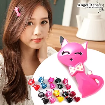 【Angel Rena】韓國製˙笑咪咪貓咪不咬髮髮扣夾-粉紅