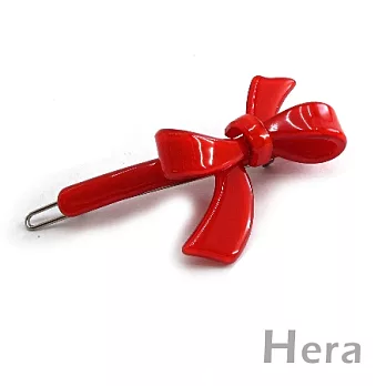 【Hera】夏豔浪漫 蝴蝶結一字造型髮夾/扣夾(女王紅)
