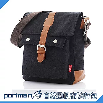 PORTMAN 自然風帆布隨行包PM131016暗黑