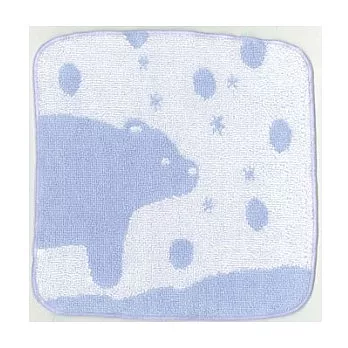 【JOGAN】日本製 接觸冷感 涼感毛巾手帕-北極熊藍色