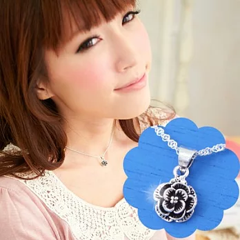 維克維娜 春遊花趣。古銅色層次感玫瑰 925純銀項鍊16吋