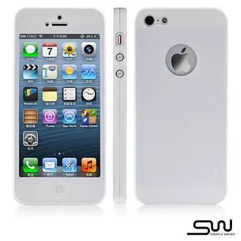 SIMPLE WEAR iPhone 5 專用超薄全機包覆保護殼(二代) -網眼白
