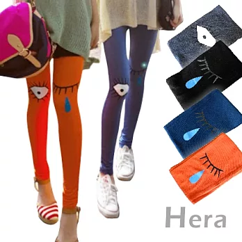 【Hera】幾何魅力 大眼淚滴顯廋九分褲/內搭褲(橘色)