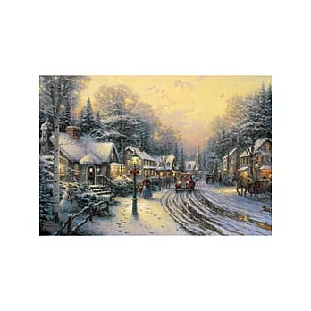 西洋油畫-下雪的街道達人拼圖204片