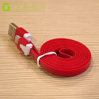 HTC/Samsung/SONY/LG... micro-USB 彩色繽紛 USB 傳輸充電雙色窄扁線 (1m)豔紅