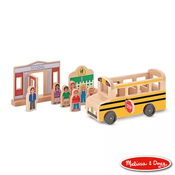 美國瑪莉莎 Melissa & Doug 小人國系列 - 木製學校巴士組