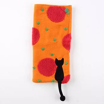 ATSUKO 貓咪尾巴多用途毛巾包-橘