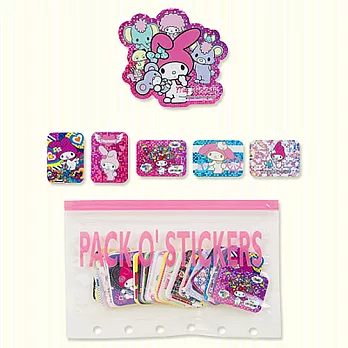SANRIO 美樂蒂雷射貼紙附夾袋