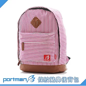 PORTMAN 條紋豬鼻後背包PM123305蜜桃粉