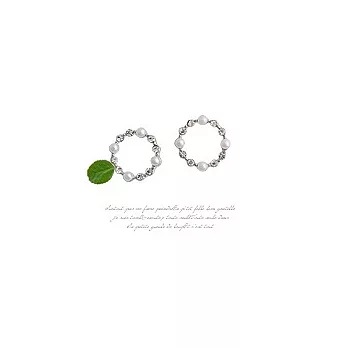 Enya★Petit佩蒂特珍珠水鑽耳環銀色