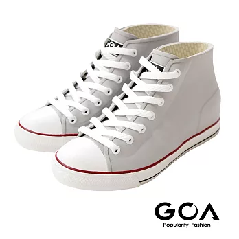 GOA街頭時尚.男款內增高帆布款橡膠雨鞋41灰
