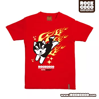 Huskyx3 X ROCKCOCO 紅色青目T - 蘋果紅XS紅色