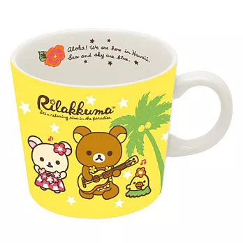 San-X 懶熊夏威夷系列馬克杯。黃