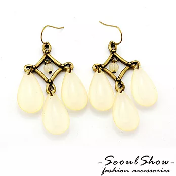 【Seoul Show】韓國直送豌豆公主復古耳環(白色)