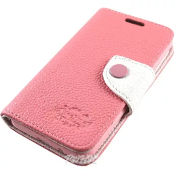 KooPin Samsung Galaxy i9105 S2 Plus 雙料縫線 側掀(立架式)皮套櫻花粉