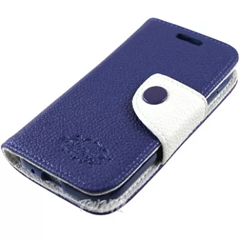 KooPin Samsung Galaxy Ace 2 i8160 雙料縫線 側掀(立架式)皮套寶石藍