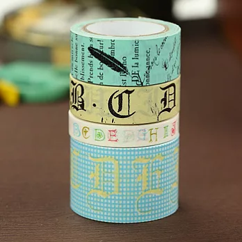 Prime Nakamura 中古世紀的英字紙膠帶(4捲入)