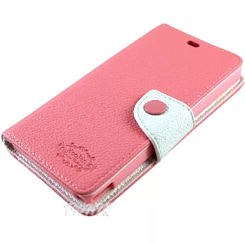 KooPin SONY Xperia Z (C6602) 雙料縫線 側掀(立架式)皮套櫻花粉