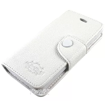 KooPin New HTC One (M7) 雙料縫線 側掀(立架式)皮套科技白